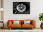 ・"White Dandelion"・Glass Wall Art - Wonders Of Wall